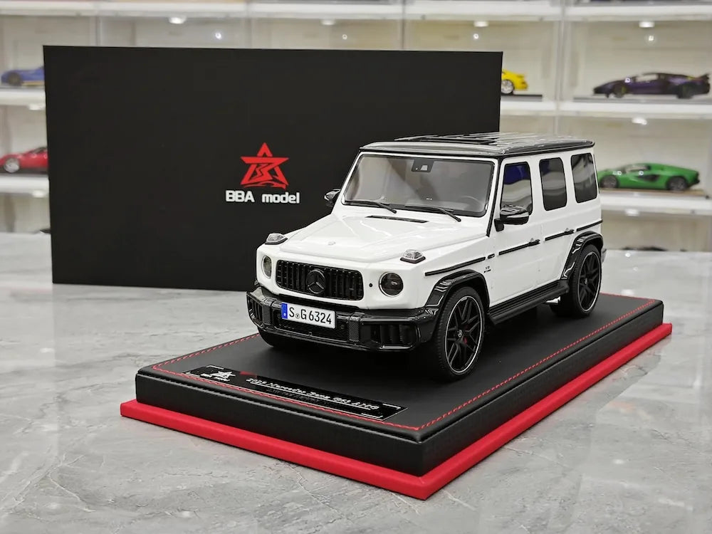[BBA] 1:18 Mercedes-Benz 2025 G63 AMG White & Black Model Car Resin