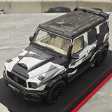 BBA Mercedes-Brabus 2025 G800 Camouflage Blue Badge 1:18 – Résine de modèle en résine de collection