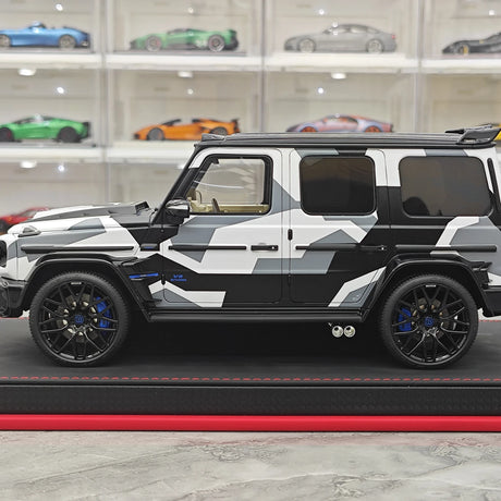 BBA Mercedes-Brabus 2025 G800 Camouflage Blue Badge 1:18 – Résine de modèle en résine de collection