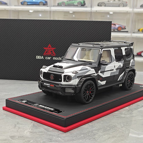 BBA Mercedes-Brabus 2025 G800 Camouflage Red Badge 1:18 – Résine de modèle en résine de collection