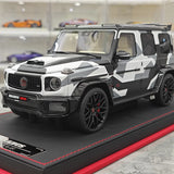 BBA Mercedes-Brabus 2025 G800 Camouflage Red Badge 1:18 – Résine de modèle en résine de collection
