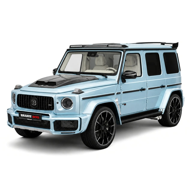 BBA Mercedes-Brabus 2025 G800 Ice Blue 1:18 – Résine de modèle en résine de collection