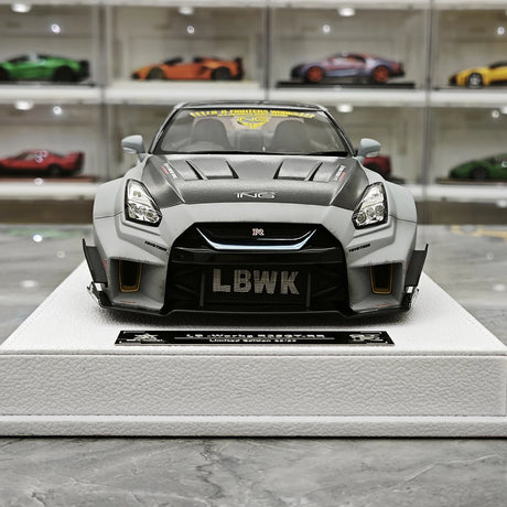 [BBA] 1:18 Nissan GT-R R35 LB-Silhouette Works GT 35GT-RR grigio modellino di auto in resina