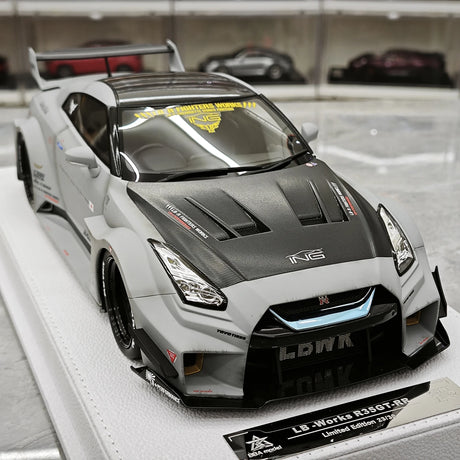 [BBA] 1:18 Nissan GT-R R35 LB-Silhouette Works GT 35GT-RR grigio modellino di auto in resina