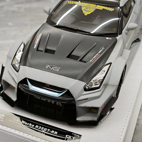[BBA] 1:18 Nissan GT-R R35 LB-Silhouette Works GT 35GT-RR grigio modellino di auto in resina