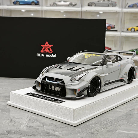 [BBA] 1:18 Nissan GT-R R35 LB-Silhouette Works GT 35GT-RR grigio modellino di auto in resina