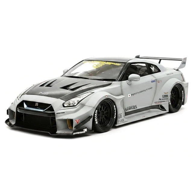 [BBA] 1:18 Nissan GT-R R35 LB-Silhouette Works GT 35GT-RR grigio modellino di auto in resina