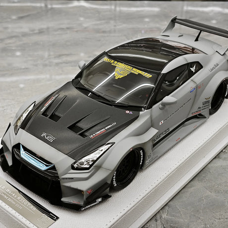 [BBA] 1:18 Nissan GT-R R35 LB-Silhouette Works GT 35GT-RR grigio modellino di auto in resina
