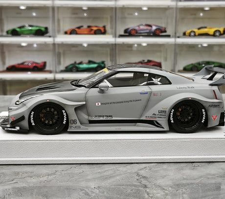 [BBA] 1:18 Nissan GT-R R35 LB-Silhouette Works GT 35GT-RR grigio modellino di auto in resina