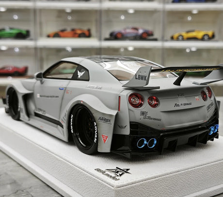 [BBA] 1:18 Nissan GT-R R35 LB-Silhouette Works GT 35GT-RR grigio modellino di auto in resina