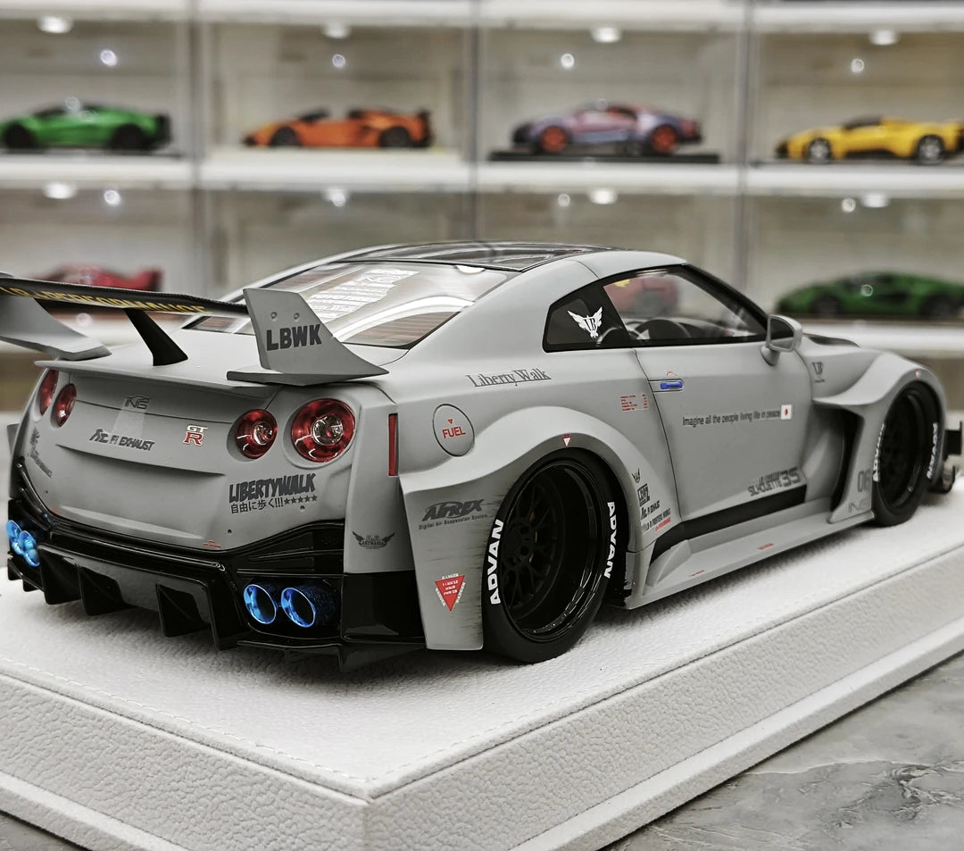 [BBA] 1:18 Nissan GT-R R35 LB-Silhouette Works GT 35GT-RR grigio modellino di auto in resina