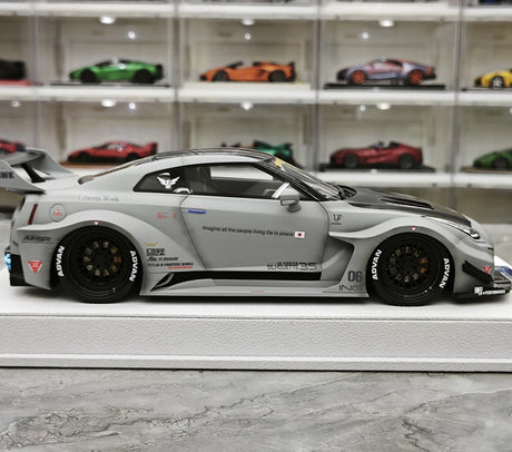 [BBA] 1:18 Nissan GT-R R35 LB-Silhouette Works GT 35GT-RR grigio modellino di auto in resina