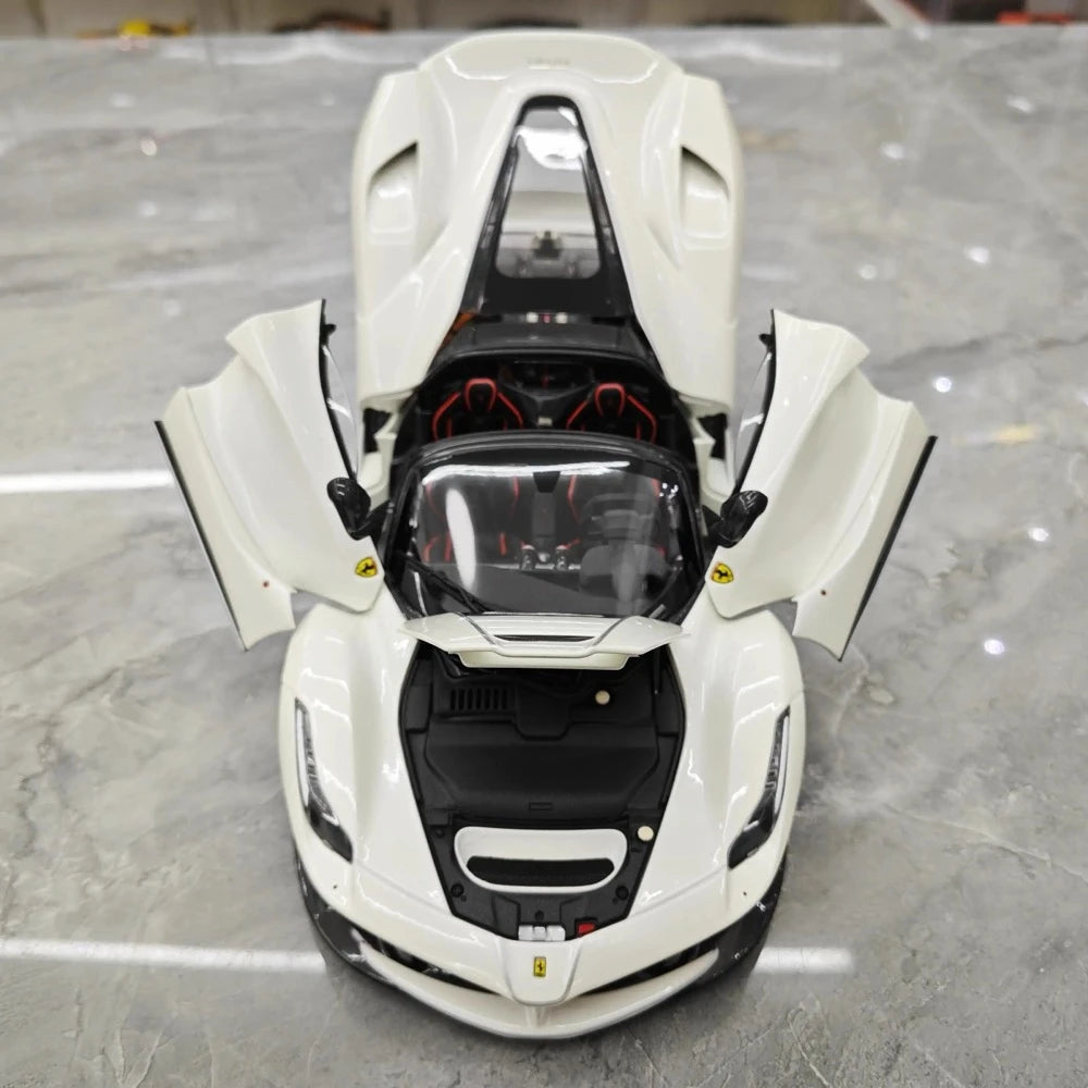 [BBR] 1:18 Ferrari 2013 LaFerrari Aperta bianco modellino di auto Die-Cast