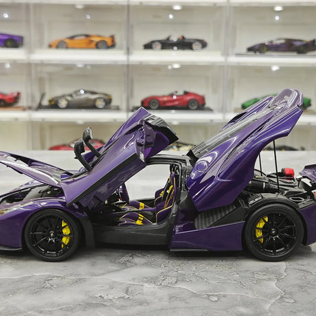 BBR Ferrari 2013 LaFerrari Coupe Viola Hong Kong Italian Flag 1:18 – Modelo de metal fundido coleccionable