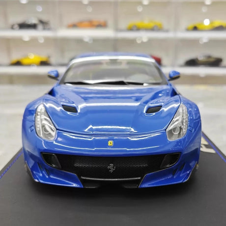 [BBR] 1:18 Ferrari 2015 F12 TDF blå & gul Line modellbil Die-Cast
