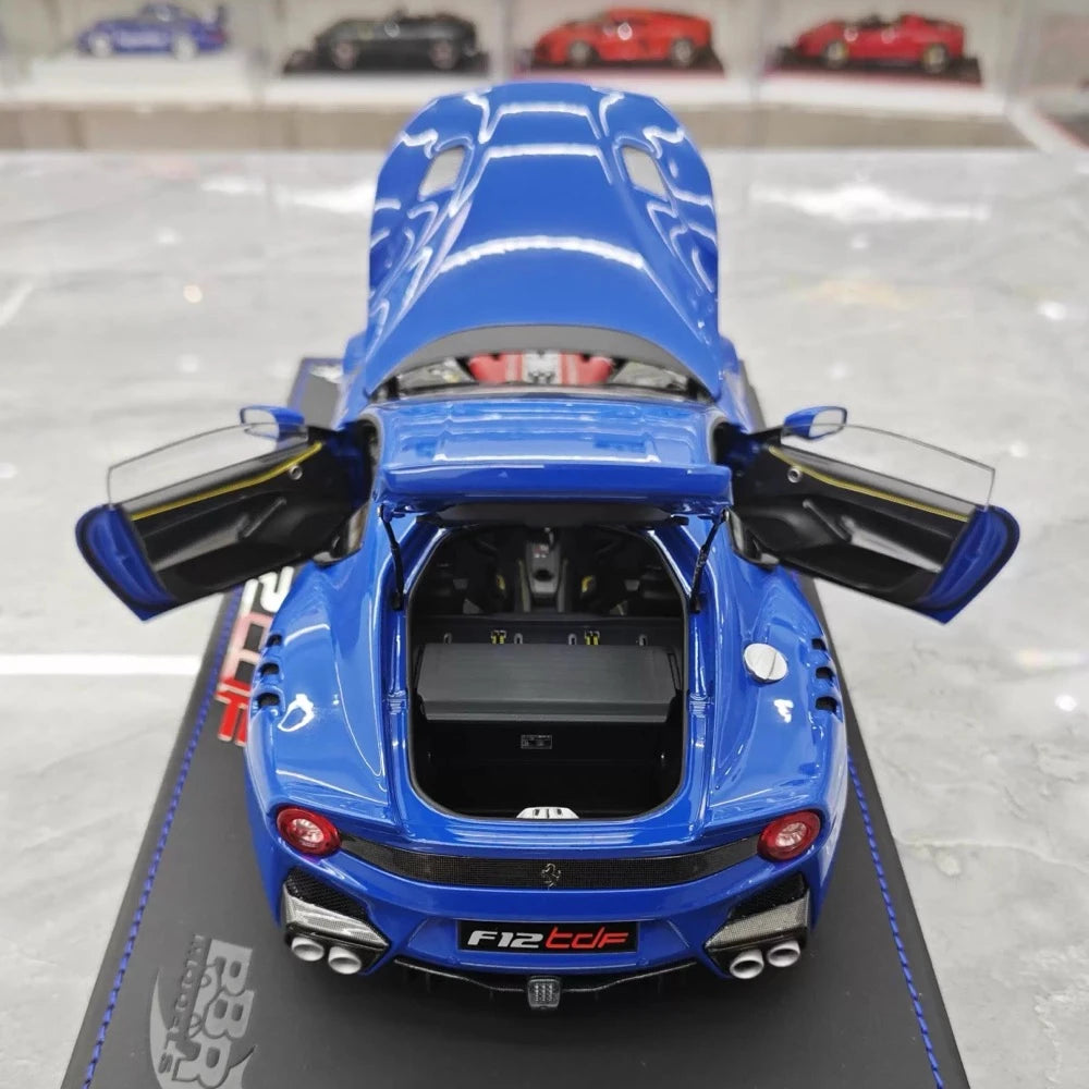 [BBR] 1:18 Ferrari 2015 F12 TDF Blue & Yellow Line Model Car Die-Cast