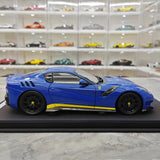 [BBR] 1:18 Ferrari 2015 F12 TDF bleu & jaune Line voiture miniature Die-Cast