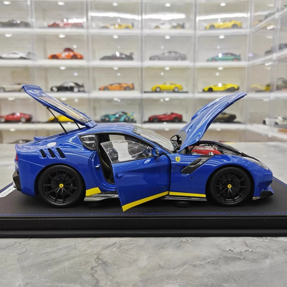 [BBR] 1:18 Ferrari 2015 F12 TDF Blue & Yellow Line Model Car Die-Cast