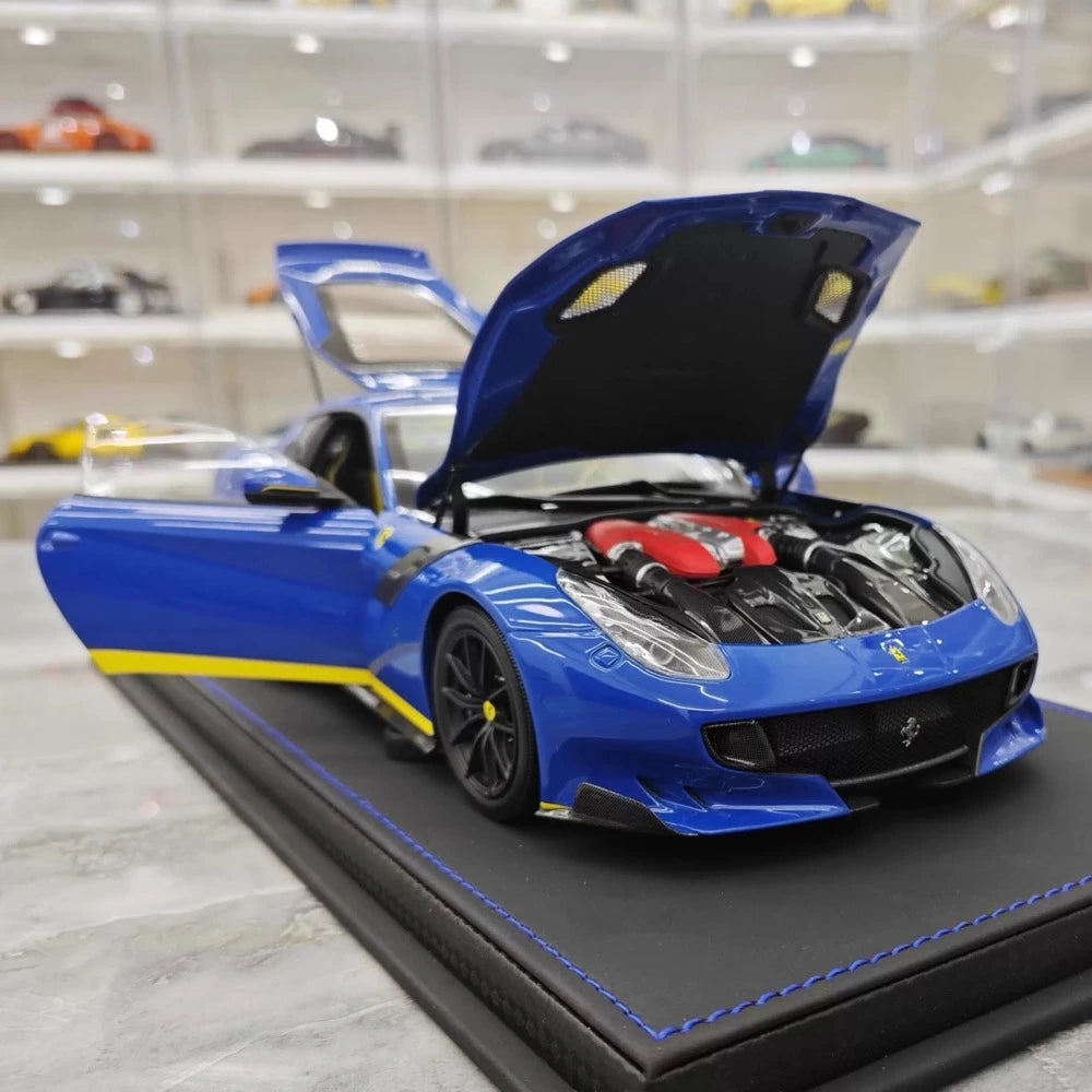 [BBR] 1:18 Ferrari 2015 F12 TDF Blue & Yellow Line Model Car Die-Cast
