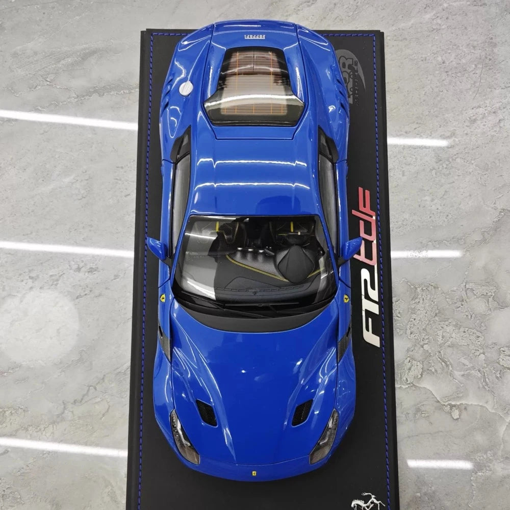[BBR] 1:18 Ferrari 2015 F12 TDF Blue & Yellow Line Model Car Die-Cast