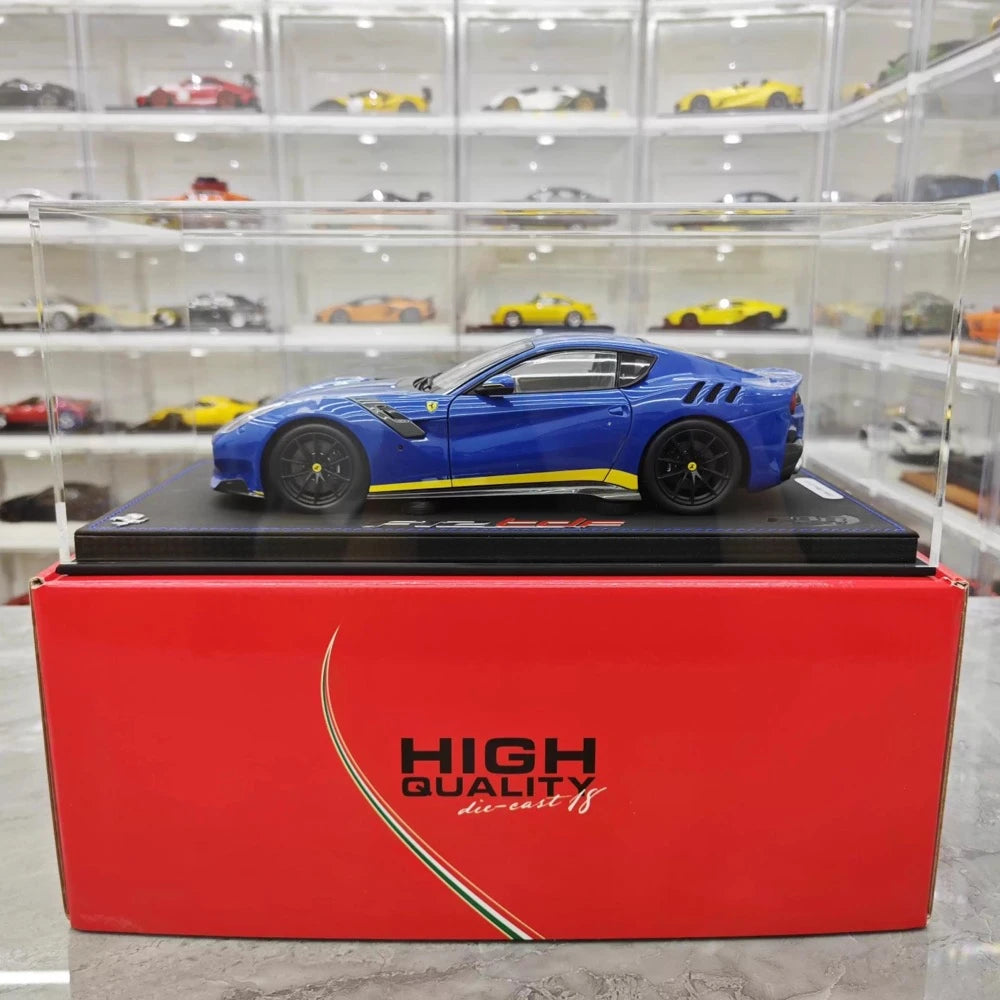 [BBR] 1:18 Ferrari 2015 F12 TDF Blue & Yellow Line Model Car Die-Cast