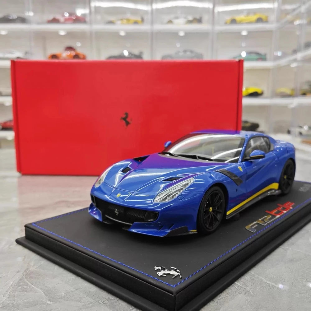 [BBR] 1:18 Ferrari 2015 F12 TDF bleu & jaune Line voiture miniature Die-Cast