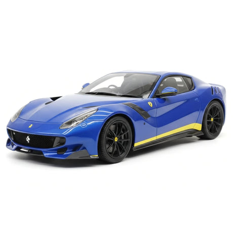 [BBR] 1:18 Ferrari 2015 F12 TDF blå & gul Line modellbil Die-Cast