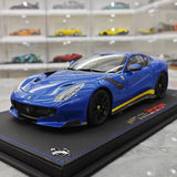 [BBR] 1:18 Ferrari 2015 F12 TDF bleu & jaune Line voiture miniature Die-Cast