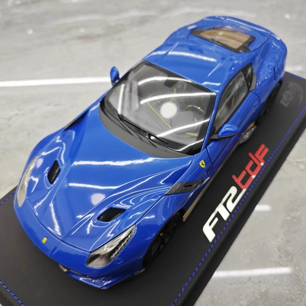 [BBR] 1:18 Ferrari 2015 F12 TDF Blue & Yellow Line Model Car Die-Cast