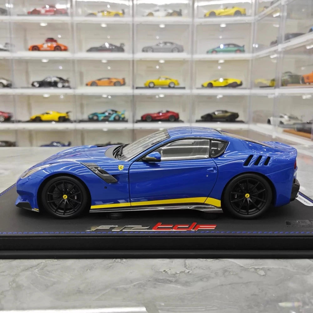 [BBR] 1:18 Ferrari 2015 F12 TDF Blue & Yellow Line Model Car Die-Cast
