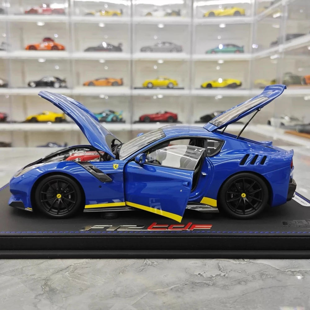 [BBR] 1:18 Ferrari 2015 F12 TDF Blue & Yellow Line Model Car Die-Cast