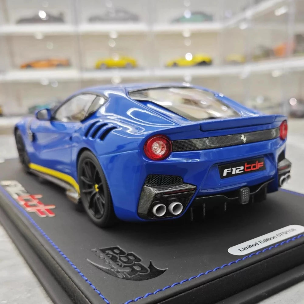 [BBR] 1:18 Ferrari 2015 F12 TDF Blue & Yellow Line Model Car Die-Cast
