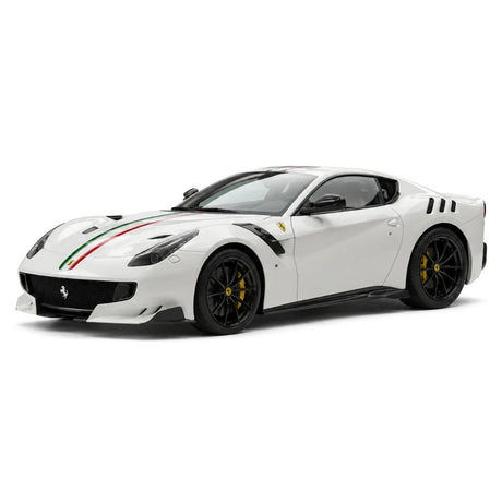 BBR Ferrari 2015 F12tdf Bianco Avus Bandera Italiana 1:18 – Modelo de resina coleccionable