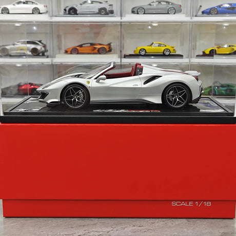 BBR Ferrari 2018 488 Pista Spider Argento Nurburgring 1:18 – Resina modelo de resina coleccionable