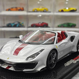 BBR Ferrari 2018 488 Pista Spider Argento Nurburgring 1:18 – Modello di resina collezionabile