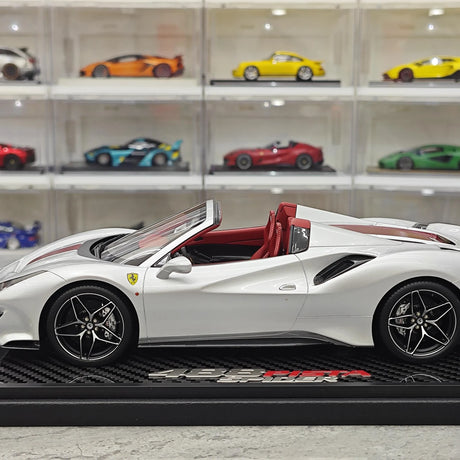 BBR Ferrari 2018 488 Pista Spider Argento Nurburgring 1:18 – Resina modelo de resina coleccionable