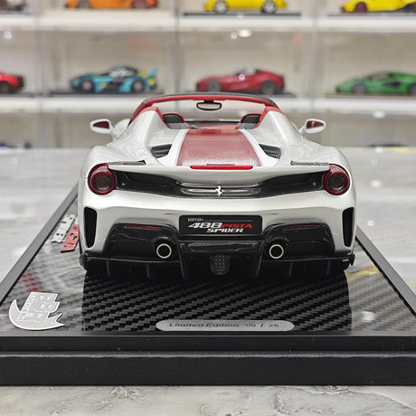 BBR Ferrari 2018 488 Pista Spider Argento Nurburgring 1:18 – Resina modelo de resina coleccionable