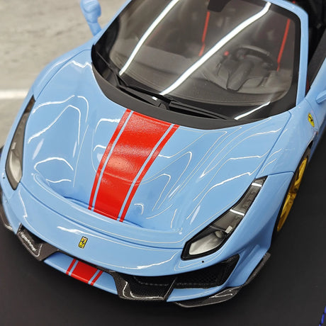 BBR Ferrari 2018 488 Pista Spider Azzurro La Plata 1:18 – Resina de Modelo de Resina de Colección