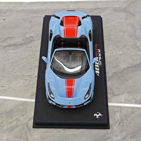 BBR Ferrari 2018 488 Pista Spider Azzurro La Plata 1:18 – Resina de Modelo de Resina de Colección