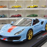 BBR Ferrari 2018 488 Pista Spider Azzurro La Plata 1:18 – Resina modello in resina collezionabile