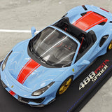 BBR Ferrari 2018 488 Pista Spider Azzurro La Plata 1:18 – Resina modello in resina collezionabile