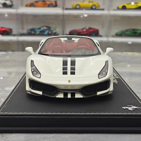 BBR Ferrari 2018 488 Pista Spider Bianco Avus 1:18 – Resina de Modelo de Resina de Colección