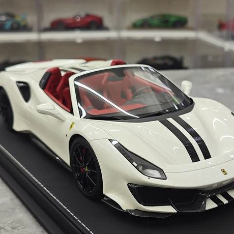BBR Ferrari 2018 488 Pista Spider Bianco Avus 1:18 – Resina de Modelo de Resina de Colección