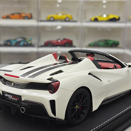 BBR Ferrari 2018 488 Pista Spider Bianco Avus 1:18 – Resina de Modelo de Resina de Colección