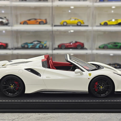 BBR Ferrari 2018 488 Pista Spider Bianco Avus 1:18 – Resina de Modelo de Resina de Colección