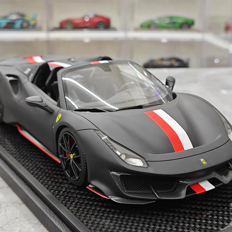 BBR Ferrari 2018 488 Pista Spider Nero Daytona 1:18 – Resina de Modelo de Resina de Colección