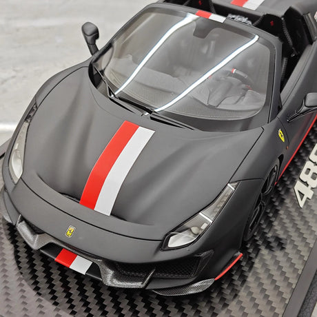 BBR Ferrari 2018 488 Pista Spider Nero Daytona 1:18 – Resina de Modelo de Resina de Colección