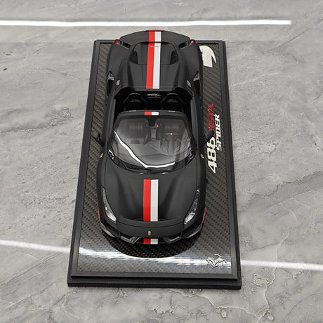 BBR Ferrari 2018 488 Pista Spider Nero Daytona 1:18 – Resina de Modelo de Resina de Colección