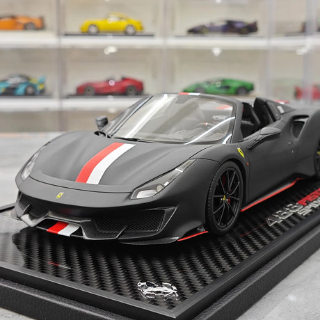 BBR Ferrari 2018 488 Pista Spider Nero Daytona 1:18 – Resina de Modelo de Resina de Colección