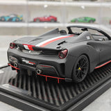 BBR Ferrari 2018 488 Pista Spider Nero Daytona 1:18 – Resina modello in resina collezionabile